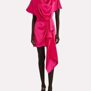 ACLER  Lochner Asymmetric Fuchsia Pink Mini Dress